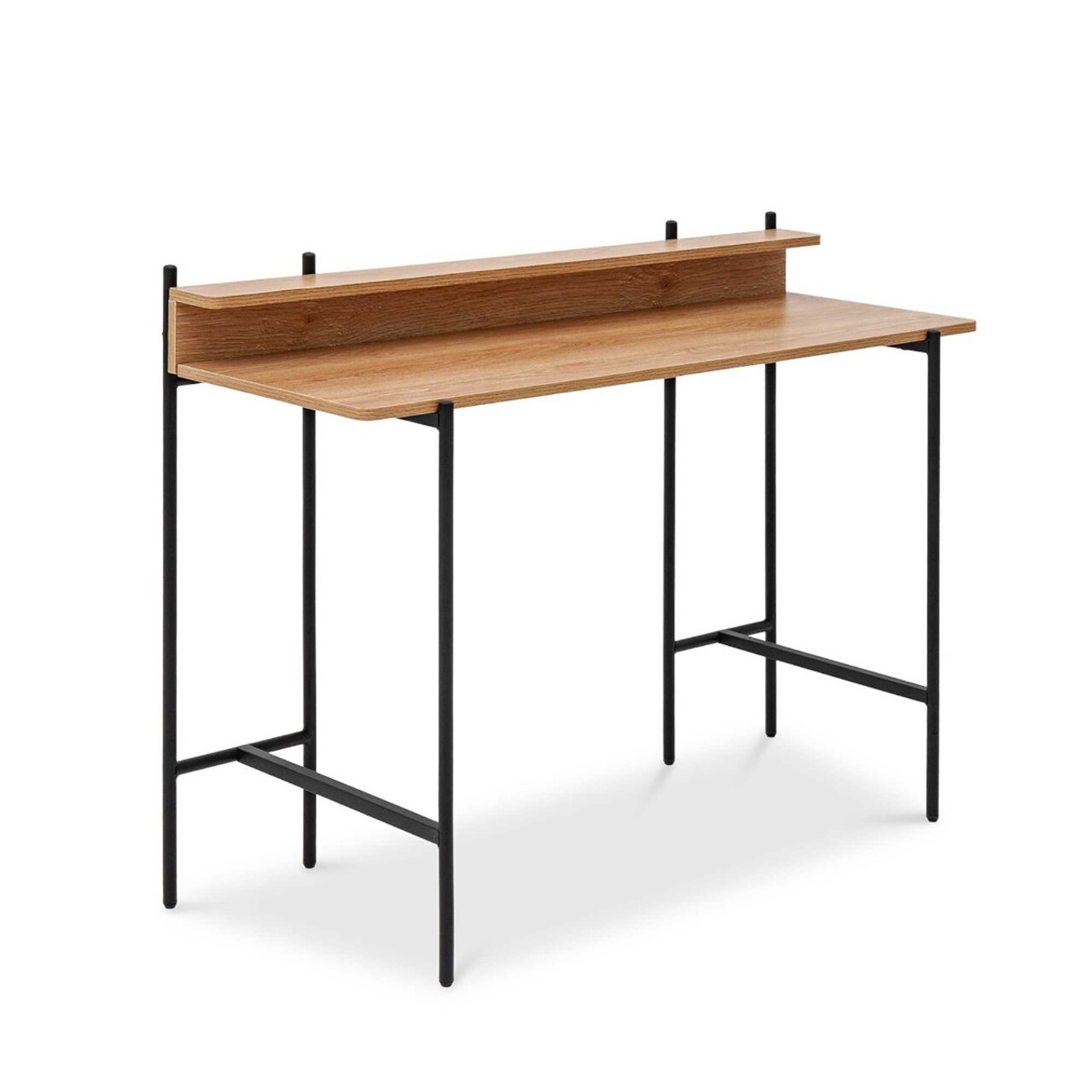 Contemporary Home Living 47" Beige and Black Minimalist Rectangular Writing Desk